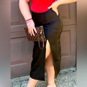 Forever 21 Black Satin Pencil Skirt